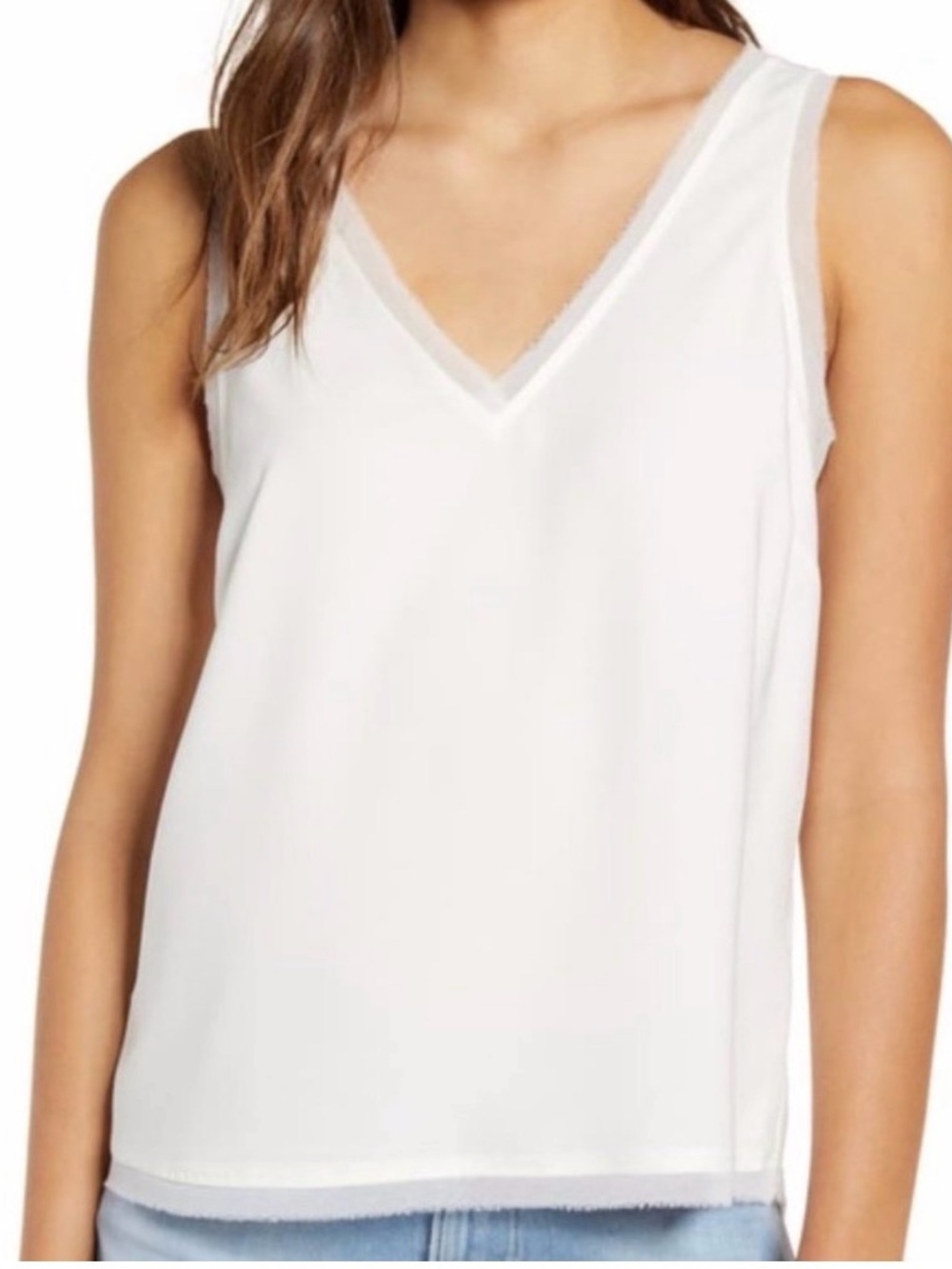 CHELSEA28 Tank Top With Raw Edge Trim